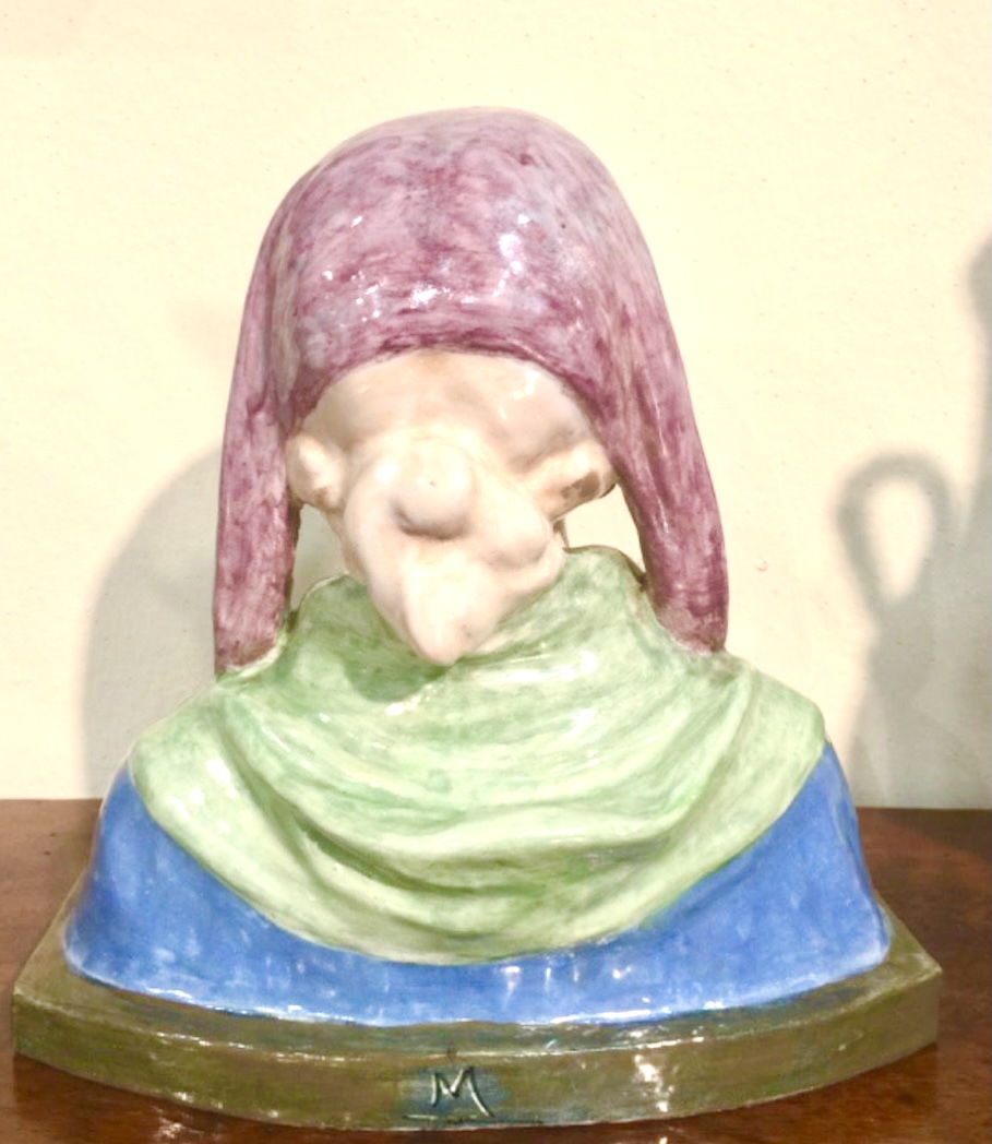 Busto In Maiolica Raffigurante Beatrice Manifattura Di Angelo