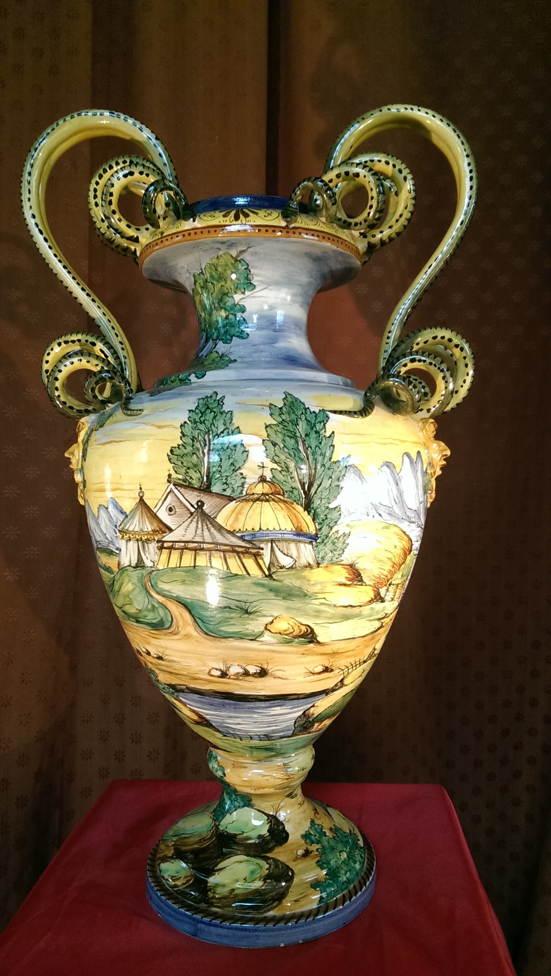 Grande Vaso In Maiolica Dipinta Colonnata Sesto Fiorentino